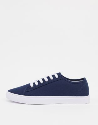 navy canvas sneakers