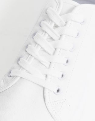 wide fit white canvas shoes