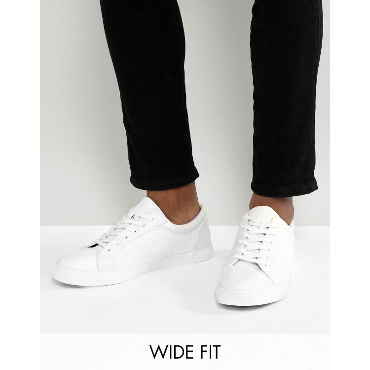 Asos white leather sneakers online