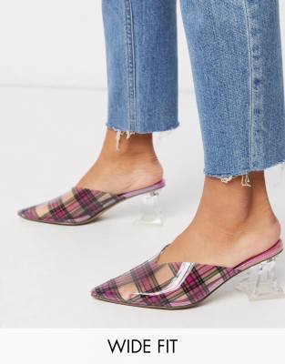 wide fit clear mules