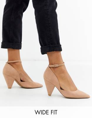 asos design speakeasy pointed mid heels