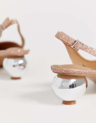 rose gold sling back shoes