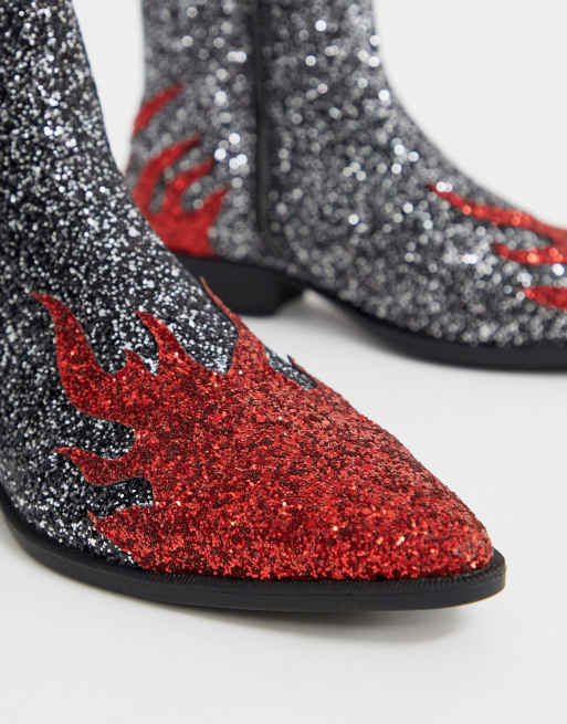 Asos hot sale glitter boots