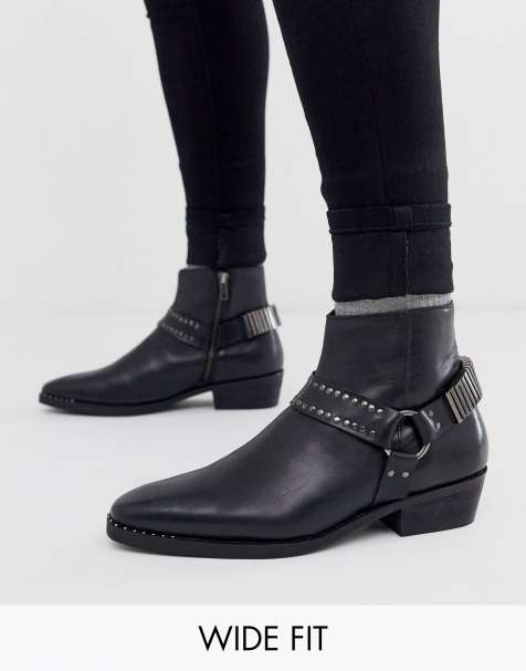asos design alyssa leather chelsea boots in black