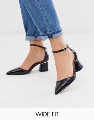asos design stardust pointed mid heels