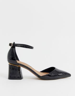 asos design stardust pointed mid heels