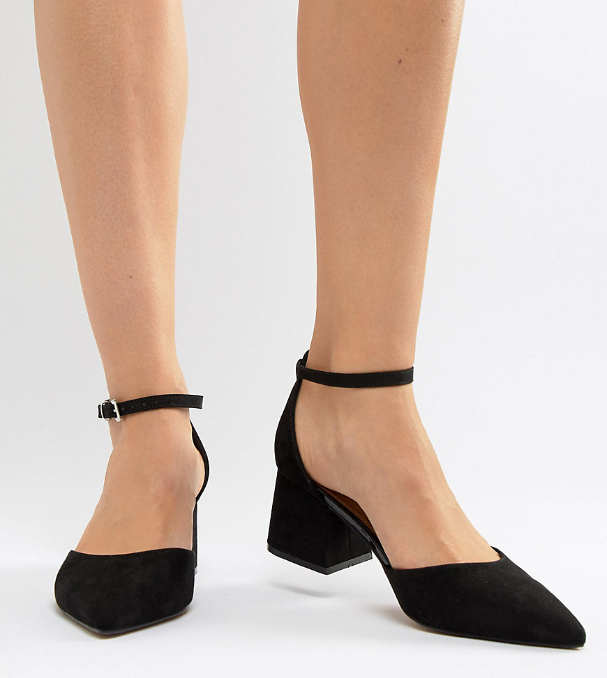 Asos Design Wide Fit Starling Pointed Heels-black