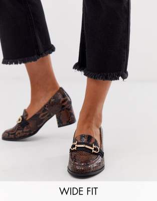 asos design stirrup heeled loafers