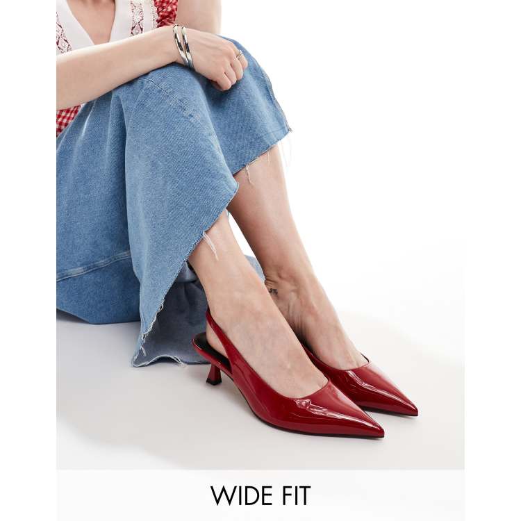 Wide fit red kitten heels top