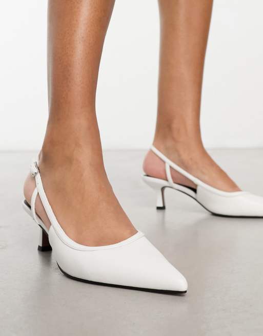 ASOS DESIGN Wide Fit - Strut - Chaussures à petit talon et bride arrière - Blanc, 4 de 4