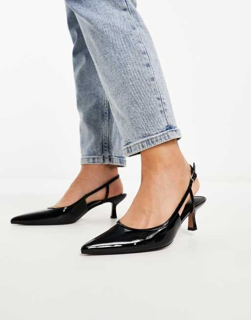 Black patent shop low heel shoes