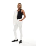 [ASOS DESIGN] ASOS DESIGN wide fit suit pants in white W30 L32 WHITE