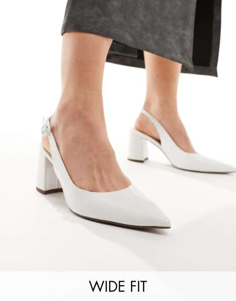 White high cheap heel trainers