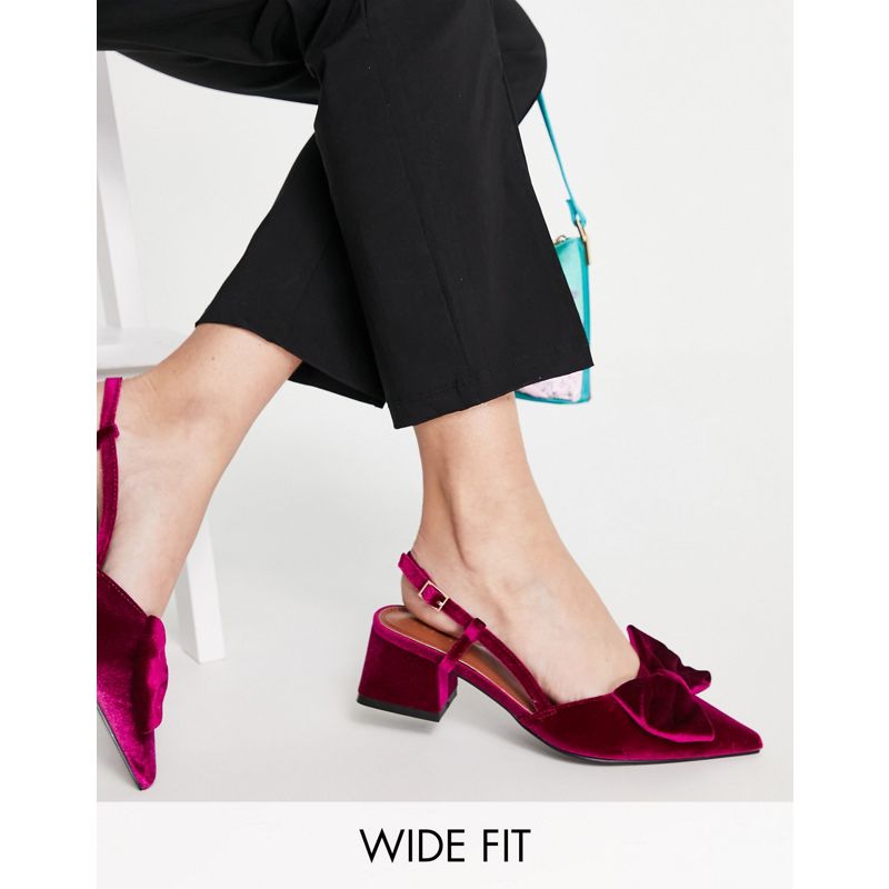 jRKxA Scarpe con tacco DESIGN Wide fit - Suzy - Scarpe con tacco medio, fiocco e cinturino posteriore a pianta larga color magenta