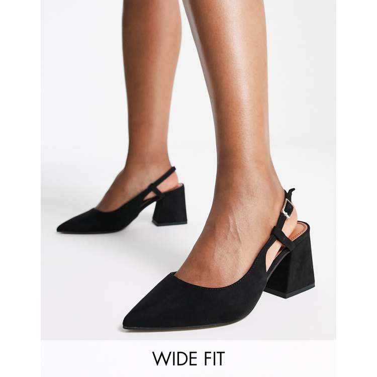 Black mid shop heel shoes