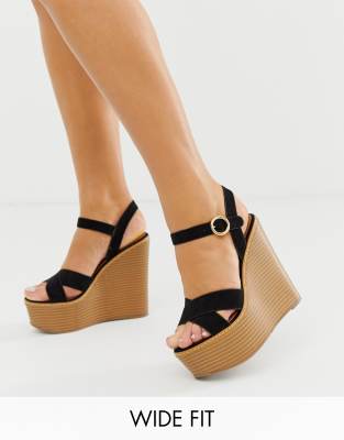 black high wedges