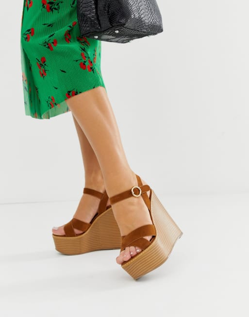 Asos hot sale tan wedges