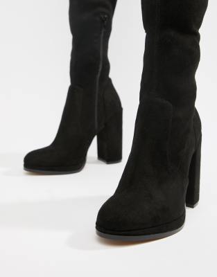 asos design kassidy heeled thigh high boots