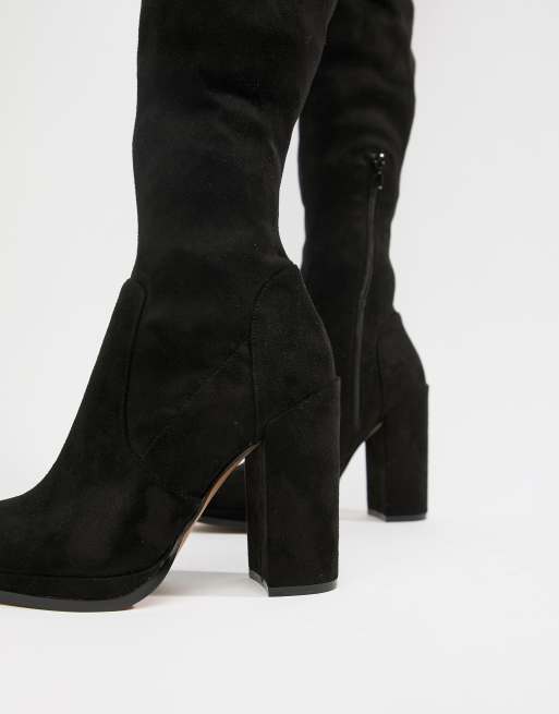 Asos design kassidy heeled thigh hot sale high boots