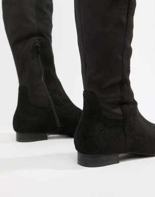 Asos design kelby flat elastic thigh high hot sale boots