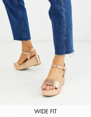 wide fit flatform sandals