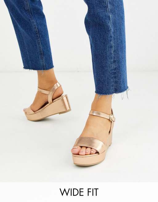 Flatform sandals sale rose gold