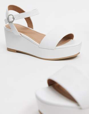 white flatform sandals