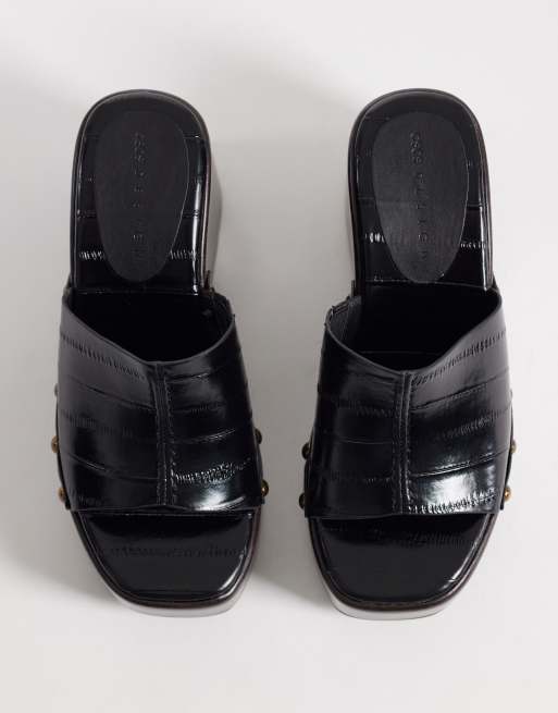 ASOS DESIGN Wide Fit Tara wedges in black, 3 of 4
