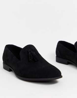 asos black suede loafers