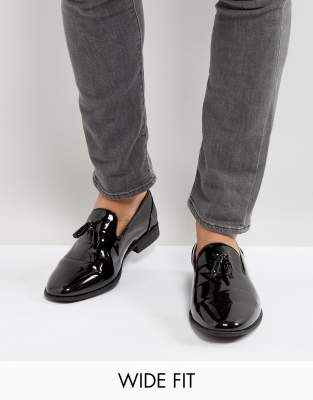 wide fit patent loafers