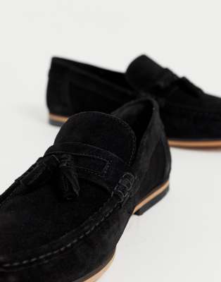 asos black suede loafers