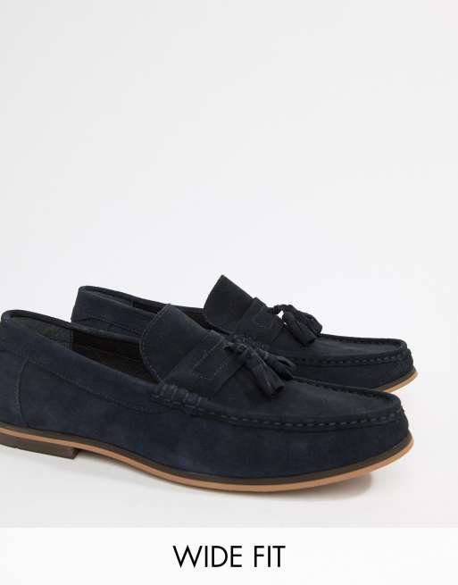 Wide fit suede on sale loafers