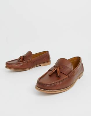 tan leather moccasins