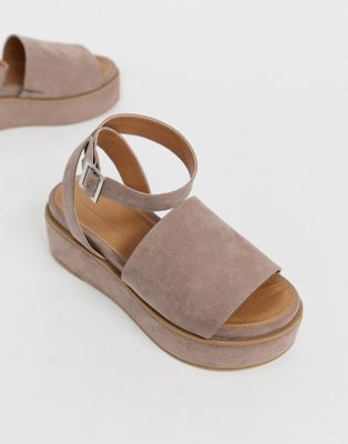 asos design wide fit taylor flatform sandals