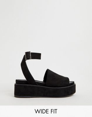 black sandals wide fit