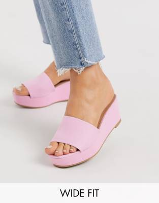 pink wedges wide fit