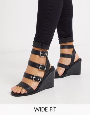 wide black wedges