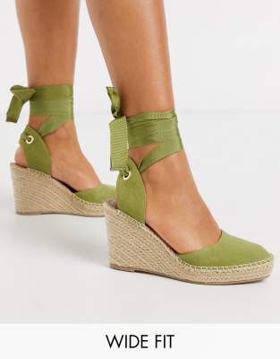 khaki espadrille wedges