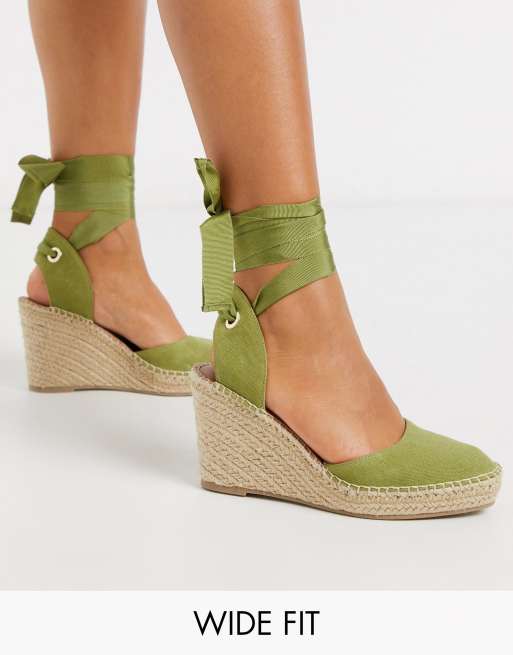 Khaki store espadrille wedges