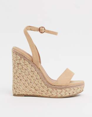 asos tan wedges