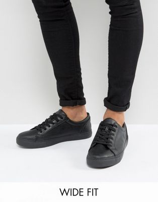 ASOS DESIGN Wide Fit trainers in black