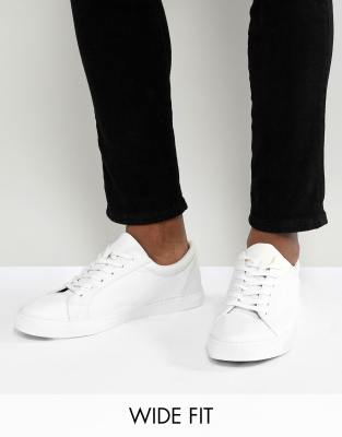 ASOS DESIGN Wide Fit trainers in white 