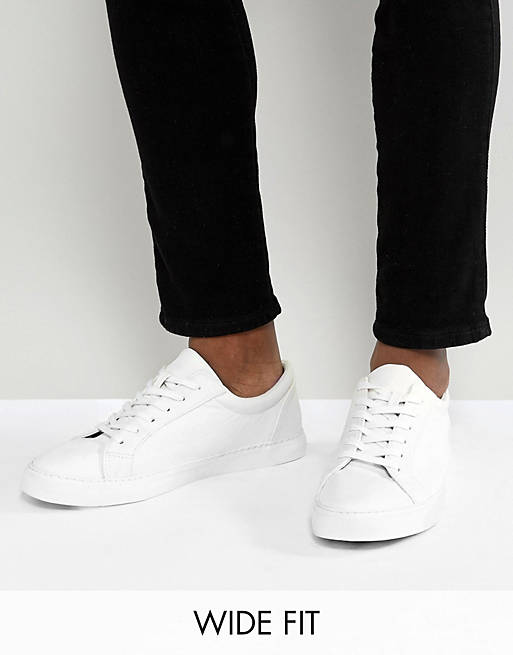 ASOS DESIGN Wide Fit trainers in white