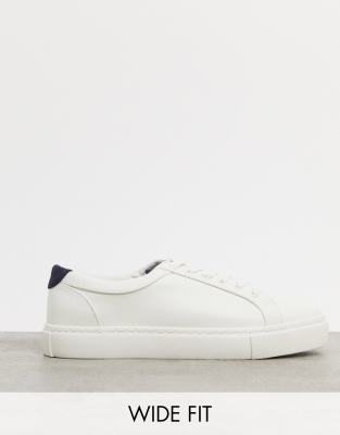 white wide fit trainers