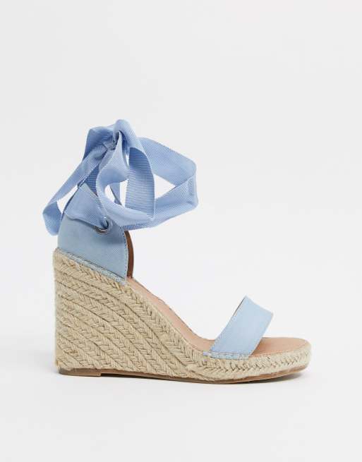 ASOS DESIGN Wide Fit Way espadrille wedge mules in tan