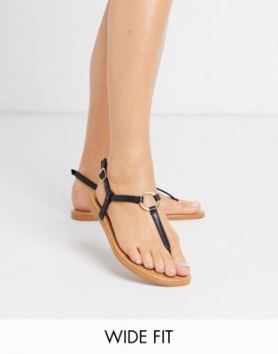 black sandals wide fit