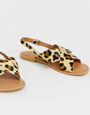 wide fit leopard sandals