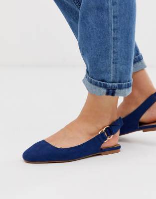 wide navy flats