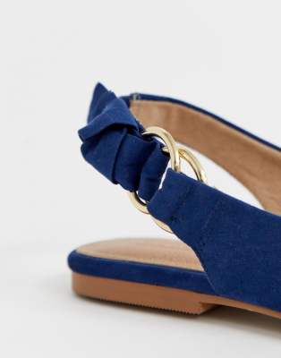 wide fit navy sling back shoes