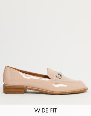 wide fit patent loafers
